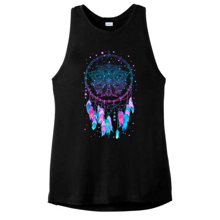 Pastel Dream Catcher Ladies Tri-Blend Wicking Tank