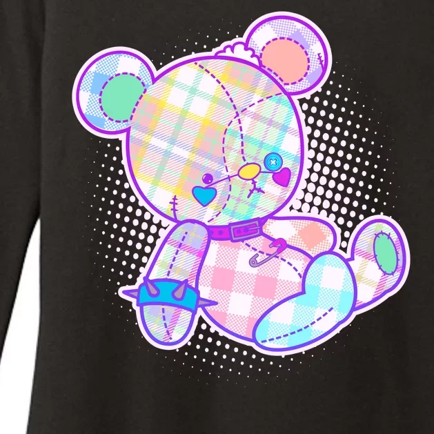 Pastel Kawaii Cute Goth Punk Teddy Bear Womens CVC Long Sleeve Shirt