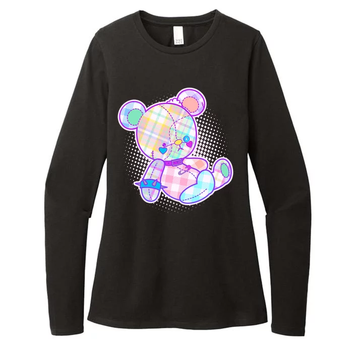 Pastel Kawaii Cute Goth Punk Teddy Bear Womens CVC Long Sleeve Shirt