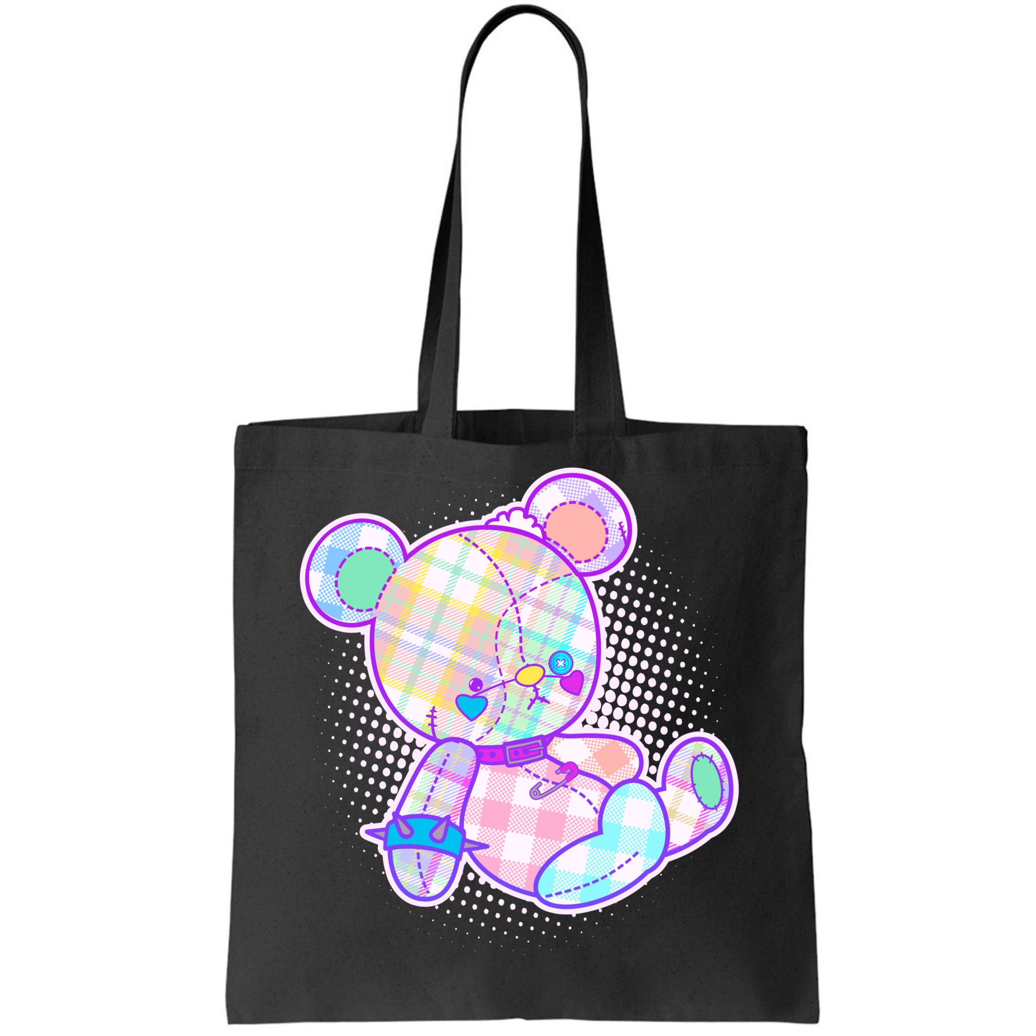 Pastel Kawaii Cute Goth Punk Teddy Bear Tote Bag