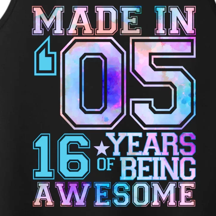 Pastel Made In '05 2005 16 Years of Being Awesome Birthday Performance Tank