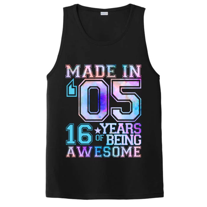 Pastel Made In '05 2005 16 Years of Being Awesome Birthday Performance Tank