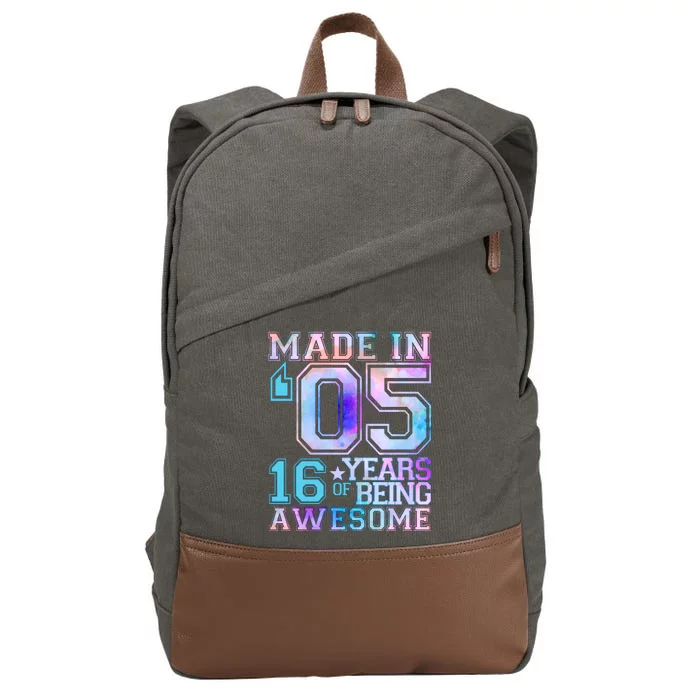 Pastel Made In '05 2005 16 Years of Being Awesome Birthday Cotton Canvas Backpack