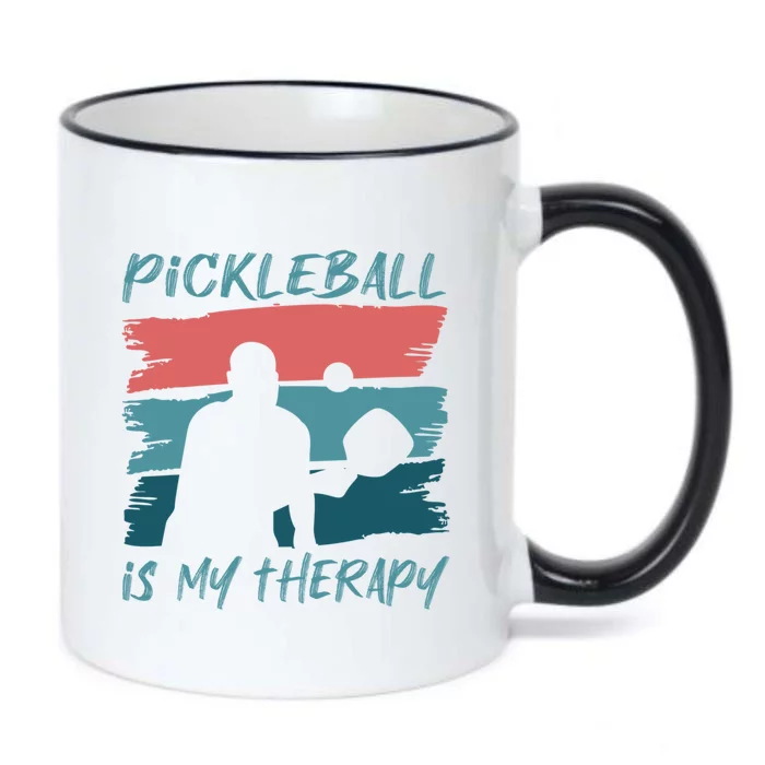 Pickleball As Therapy Funny Saying Hobby Sports Cool Gift Black Color Changing Mug