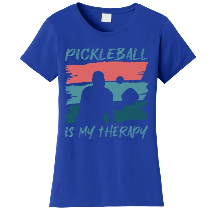 Pickleball As Therapy Funny Saying Hobby Sports Cool Gift Women's T-Shirt