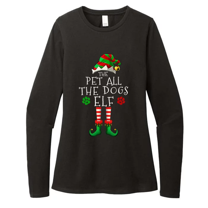 Pet All The Dogs Elf Matching Family Group Christmas Party Womens CVC Long Sleeve Shirt