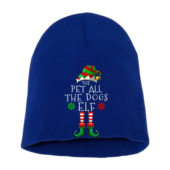 Pet All The Dogs Elf Matching Family Group Christmas Party Short Acrylic Beanie