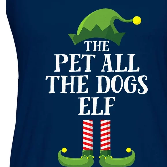 Pet All The Dogs Elf Matching Family Group Christmas Pajama Ladies Essential Flowy Tank