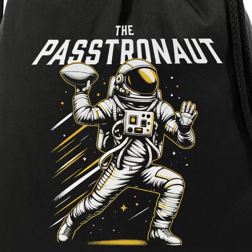 Passtronaut Astronaut Throwing A Football Drawstring Bag