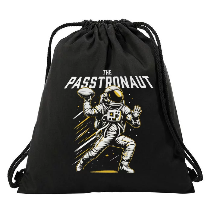 Passtronaut Astronaut Throwing A Football Drawstring Bag