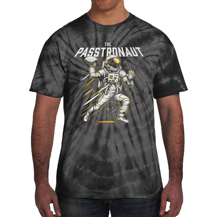 Passtronaut Astronaut Throwing A Football Tie-Dye T-Shirt