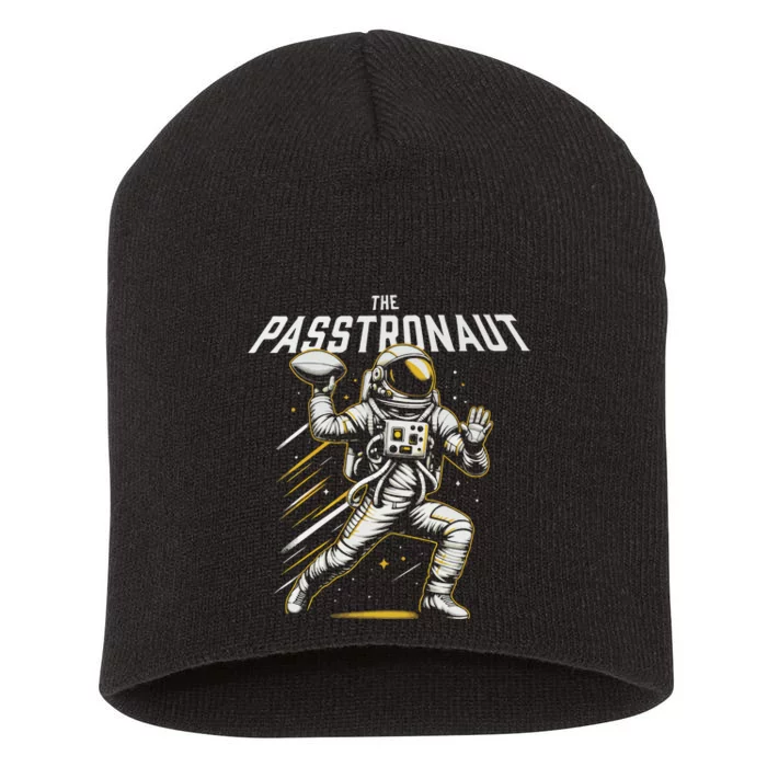 Passtronaut Astronaut Throwing A Football Short Acrylic Beanie