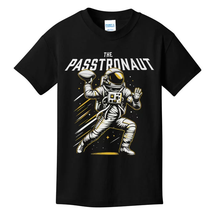 Passtronaut Astronaut Throwing A Football Kids T-Shirt