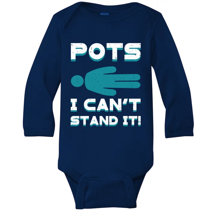 Pots Awareness Turquoise Ribbon Dysautonomia Neurologists Gift Baby Long Sleeve Bodysuit