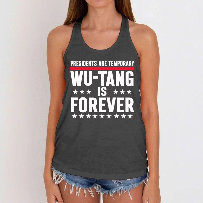 Presidents Are Temporary Is Forever 2024 Funny Blue Women's Knotted Racerback Tank