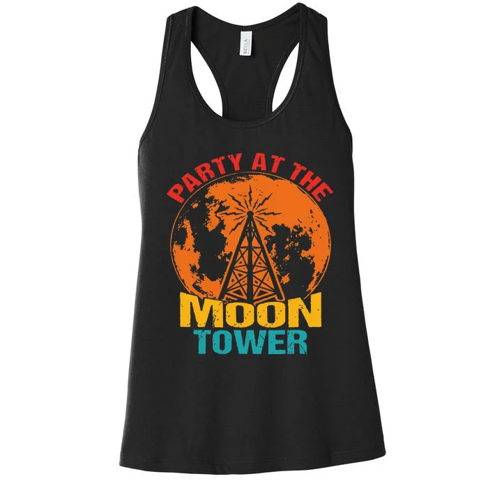 Party At The Moon Tower Women's Racerback Tank