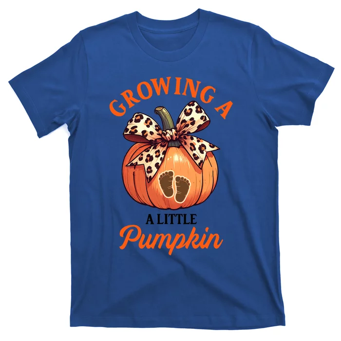 Pregnancy Announcement Thanksgiving Growing Little A Pumpkin T-Shirt