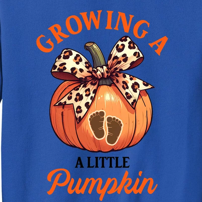 Pregnancy Announcement Thanksgiving Growing Little A Pumpkin Tall Sweatshirt