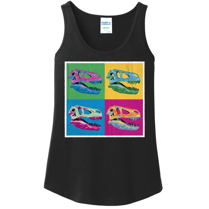 Pop Art TRex Skeleton Tyrannosaurus Rex Ladies Essential Tank