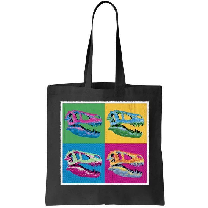 Pop Art TRex Skeleton Tyrannosaurus Rex Tote Bag