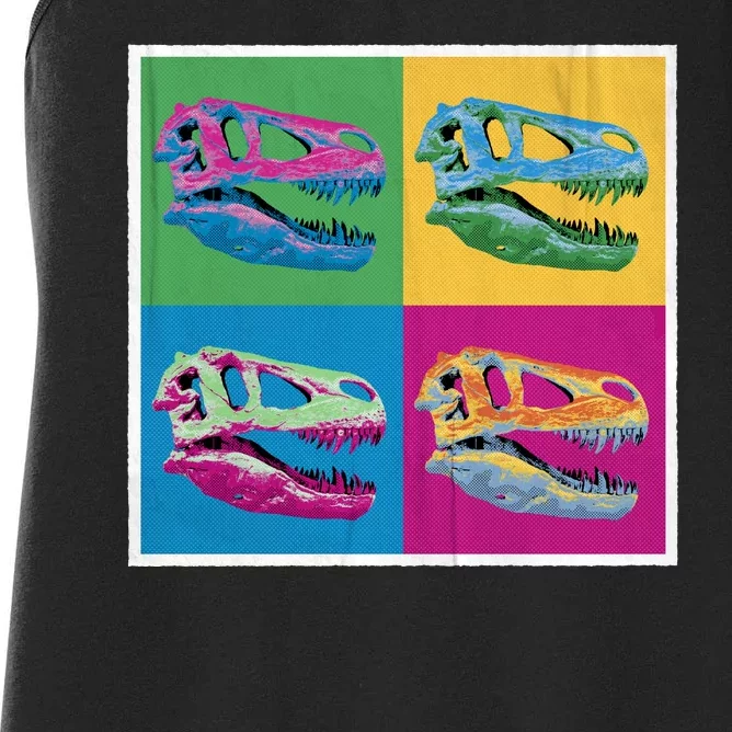 Pop Art TRex Skeleton Tyrannosaurus Rex Women's Racerback Tank