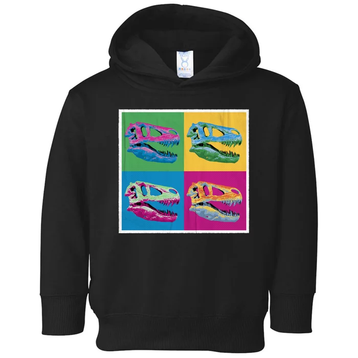 Pop Art TRex Skeleton Tyrannosaurus Rex Toddler Hoodie