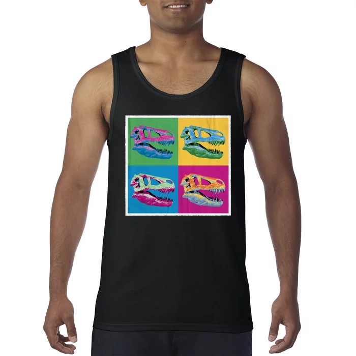 Pop Art TRex Skeleton Tyrannosaurus Rex Tank Top