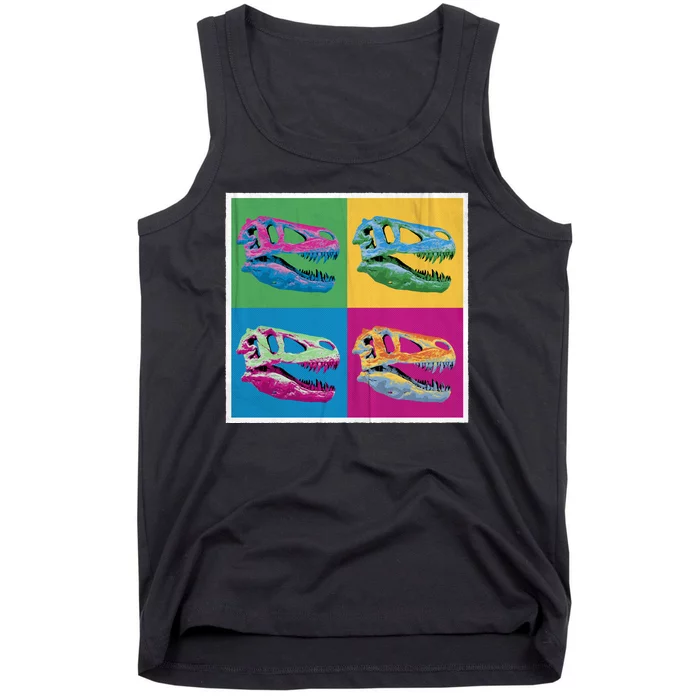 Pop Art TRex Skeleton Tyrannosaurus Rex Tank Top