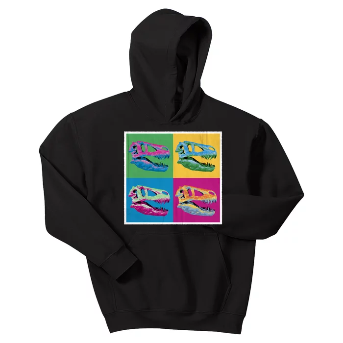 Pop Art TRex Skeleton Tyrannosaurus Rex Kids Hoodie