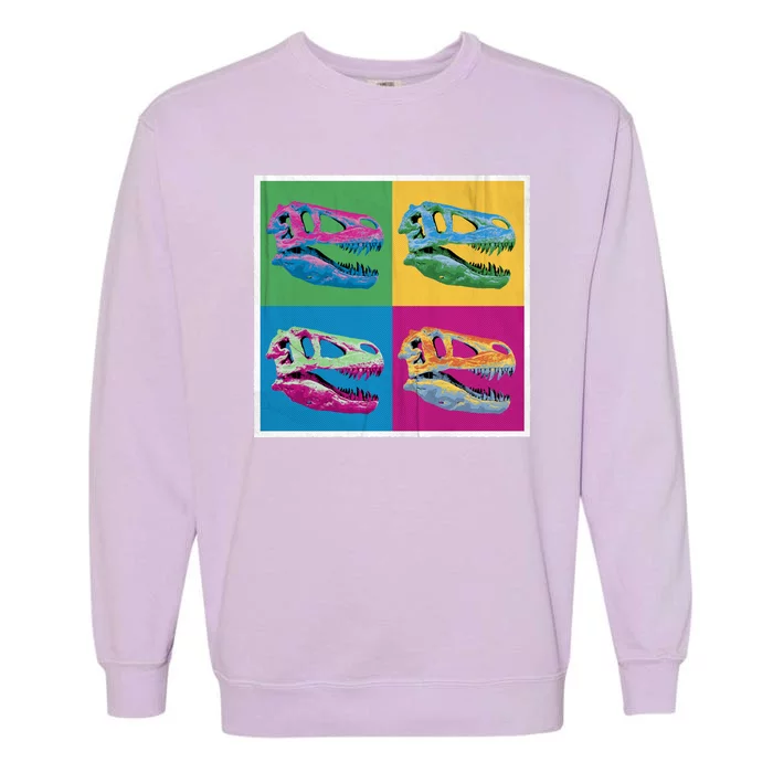 Pop Art TRex Skeleton Tyrannosaurus Rex Garment-Dyed Sweatshirt