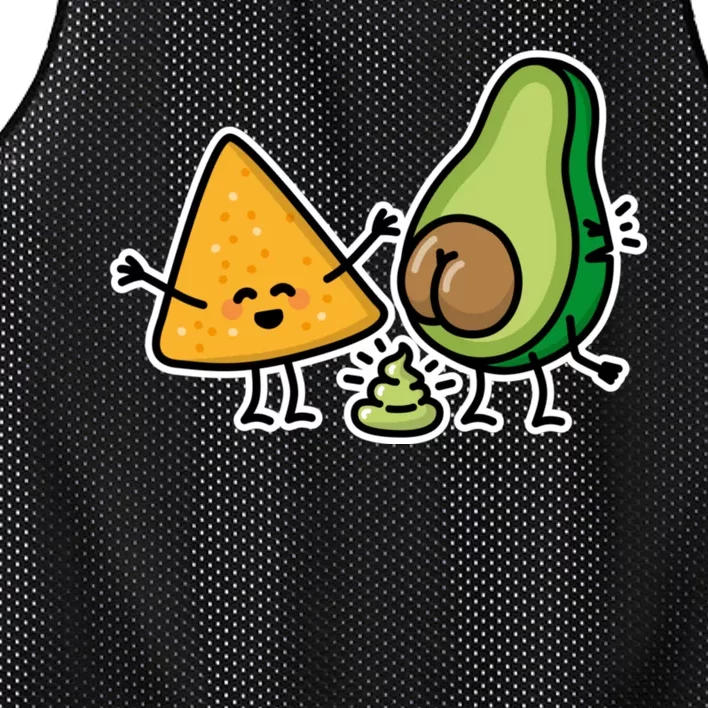 Pooping Avocado Tortilla Chips Guacamole Guac Turd Vegan Mesh Reversible Basketball Jersey Tank