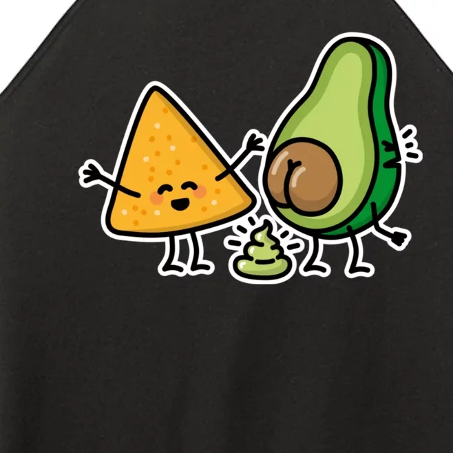 Pooping Avocado Tortilla Chips Guacamole Guac Turd Vegan Women’s Perfect Tri Rocker Tank