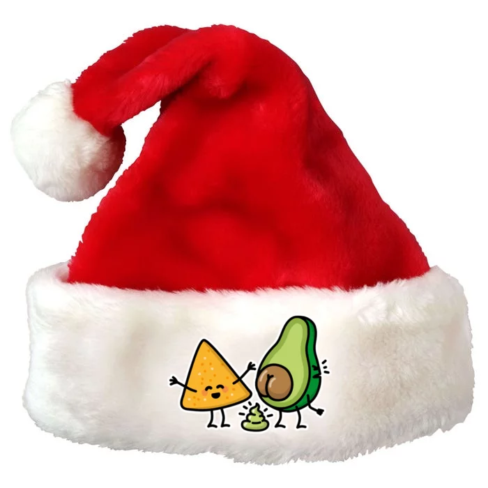 Pooping Avocado Tortilla Chips Guacamole Guac Turd Vegan Premium Christmas Santa Hat