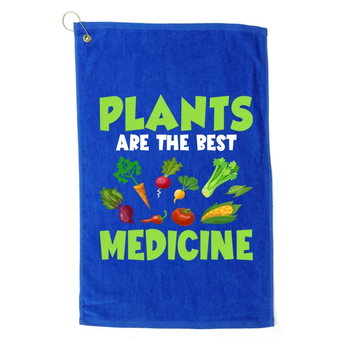 Plants Are The Best Medicine Veggie Funny Veganism Great Gift Platinum Collection Golf Towel