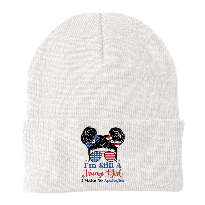 Patriotic American Trump Girl Graphic Knit Cap Winter Beanie