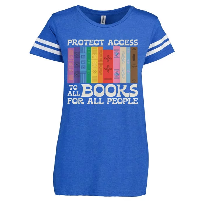 Protect Access To All Books For All People Funny Book Lover Enza Ladies Jersey Football T-Shirt