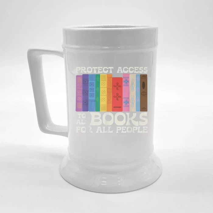 Protect Access To All Books For All People Funny Book Lover Front & Back Beer Stein