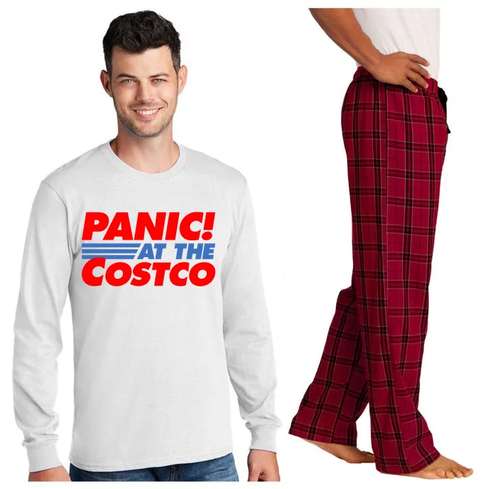 Panic At The Costco Funny Meme Long Sleeve Pajama Set