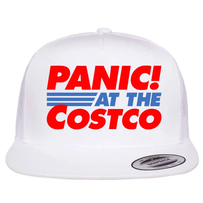 Panic At The Costco Funny Meme Flat Bill Trucker Hat