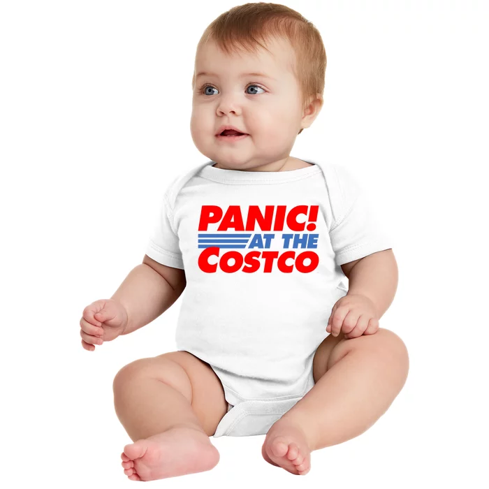 Panic At The Costco Funny Meme Baby Bodysuit