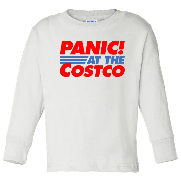 Panic At The Costco Funny Meme Toddler Long Sleeve Shirt