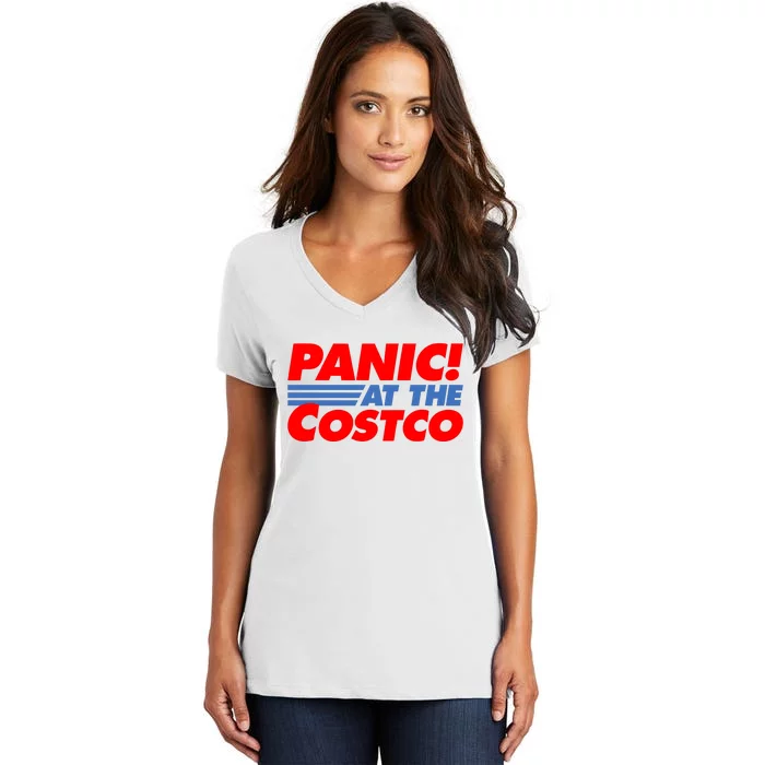 Panic At The Costco Funny Meme Women's V-Neck T-Shirt