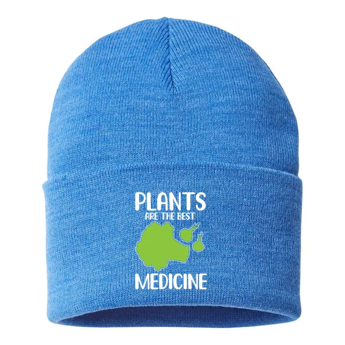 Plants Are The Best Medicine Cool Gift Sustainable Knit Beanie