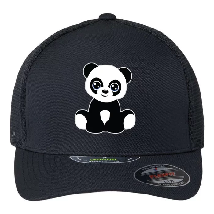 Panda Art Tween Cute Love Pandas Graphic Flexfit Unipanel Trucker Cap