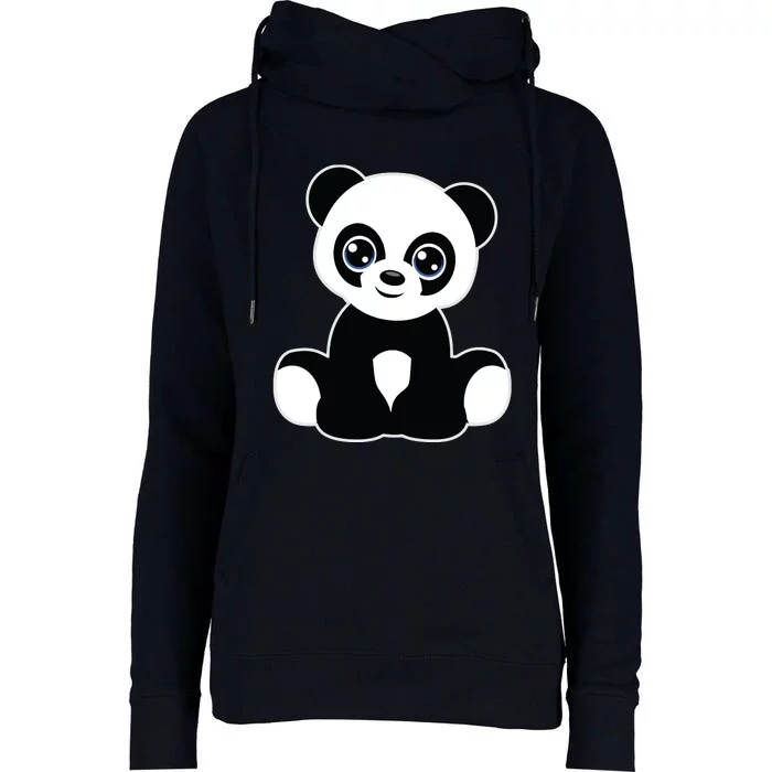 Panda Art Tween Cute Love Pandas Graphic Womens Funnel Neck Pullover Hood