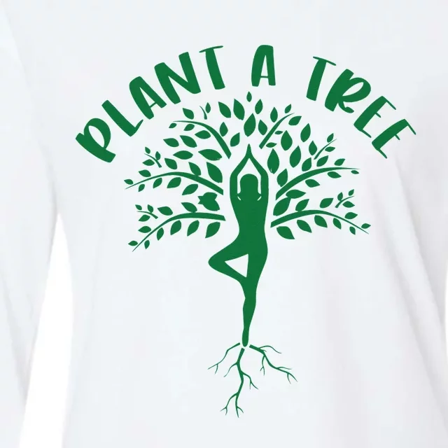 Plant A Tree Yoga Meditation Lover Namaste Yogi Tree Pose Womens Cotton Relaxed Long Sleeve T-Shirt