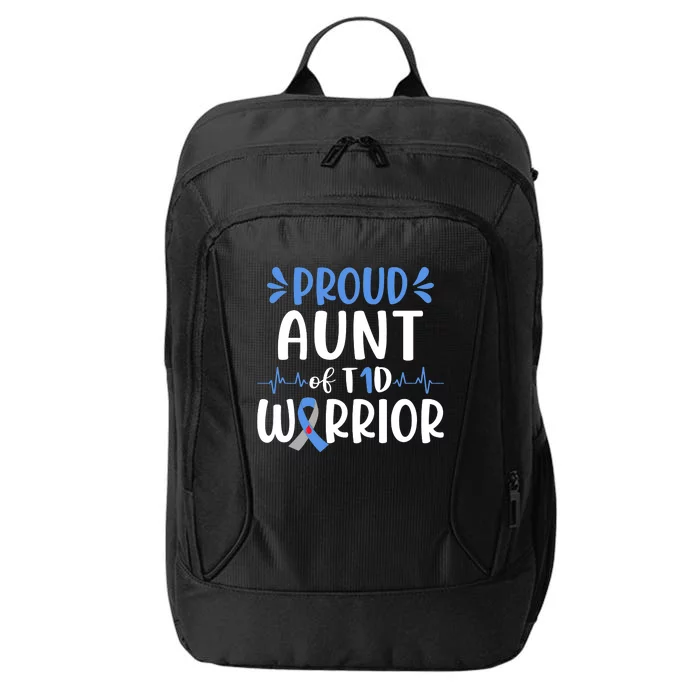 Proud Aunt T1D Type 1 Diabetes Warrior Diabetes Awareness City Backpack