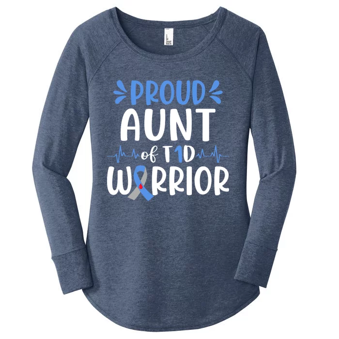 Proud Aunt T1D Type 1 Diabetes Warrior Diabetes Awareness Women's Perfect Tri Tunic Long Sleeve Shirt