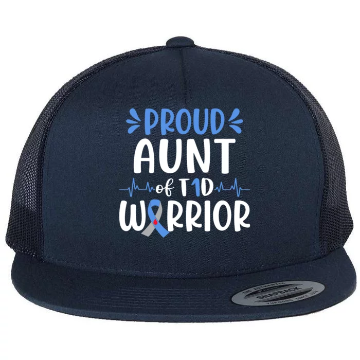 Proud Aunt T1D Type 1 Diabetes Warrior Diabetes Awareness Flat Bill Trucker Hat