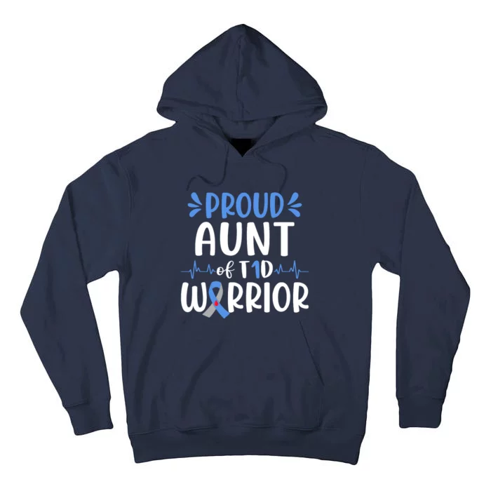 Proud Aunt T1D Type 1 Diabetes Warrior Diabetes Awareness Tall Hoodie